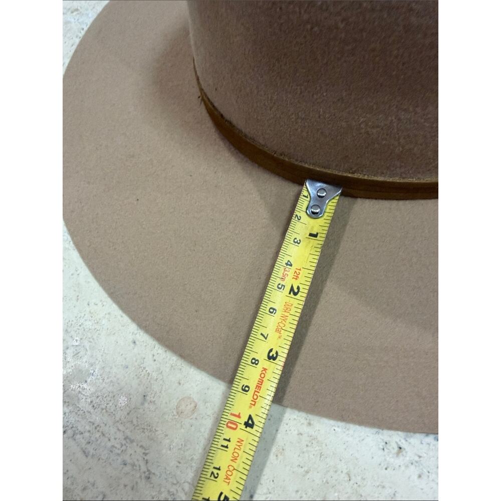 Patina The Aria Tan Wool Fedora Western Hat Handcrafted Wide Brim L - Picture 7 of 9